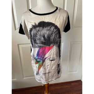 Graphic Print Women's Blouse - Black and White